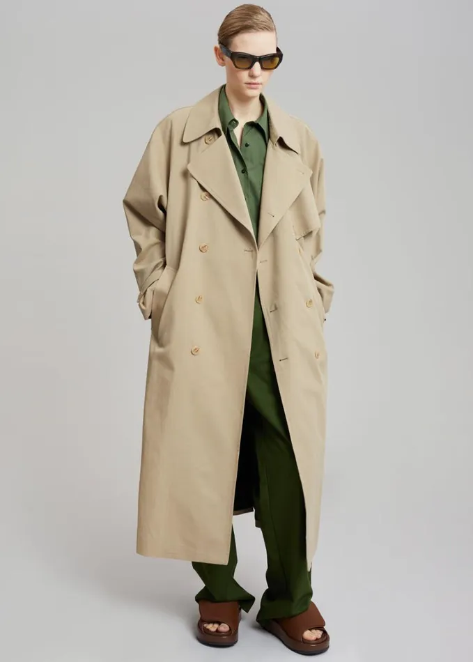 Clothing WomenMen The Frankie Shop Umi Belted Trench Coat 8211 Beige
