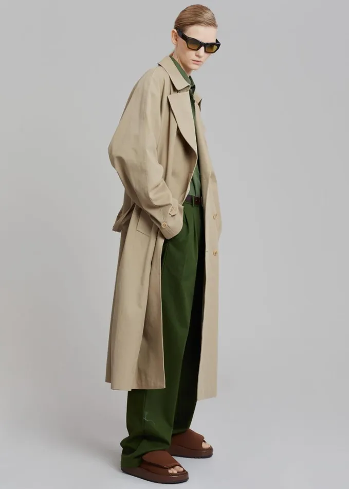 Clothing WomenMen The Frankie Shop Umi Belted Trench Coat 8211 Beige