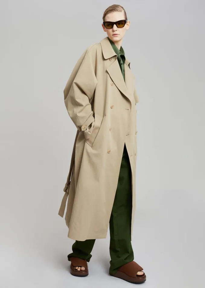 Clothing WomenMen The Frankie Shop Umi Belted Trench Coat 8211 Beige