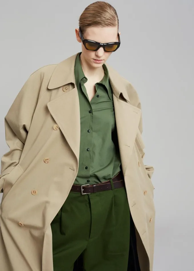 Clothing WomenMen The Frankie Shop Umi Belted Trench Coat 8211 Beige