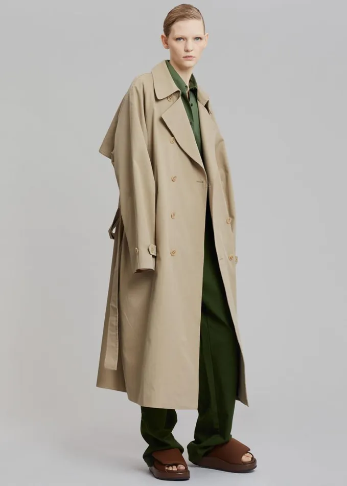 Clothing WomenMen The Frankie Shop Umi Belted Trench Coat 8211 Beige