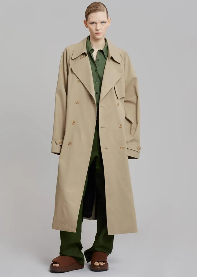 Clothing WomenMen The Frankie Shop Umi Belted Trench Coat 8211 Beige