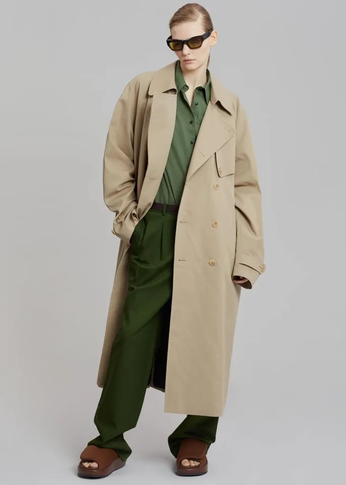 Clothing WomenMen The Frankie Shop Umi Belted Trench Coat 8211 Beige