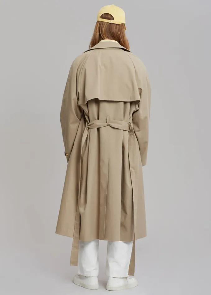 Clothing WomenMen The Frankie Shop Umi Belted Trench Coat 8211 Beige