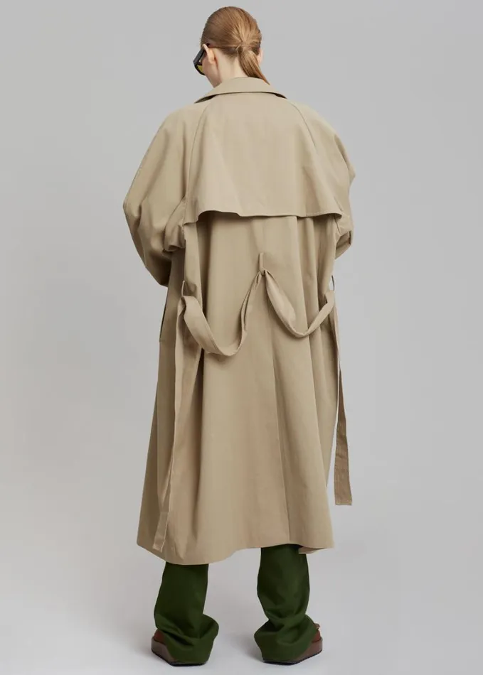 Clothing WomenMen The Frankie Shop Umi Belted Trench Coat 8211 Beige