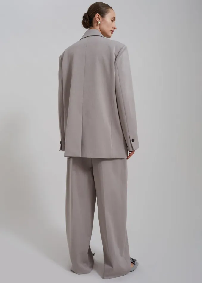 Clothing Women The Frankie Shop Adair Double Breasted Blazer 8211 Grey