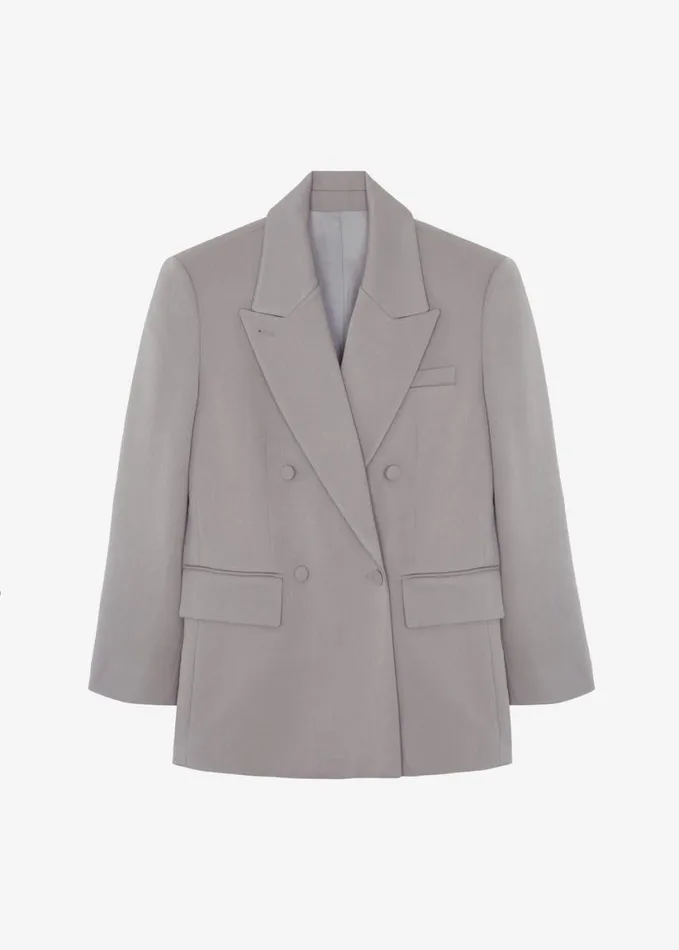 Clothing Women The Frankie Shop Adair Double Breasted Blazer 8211 Grey