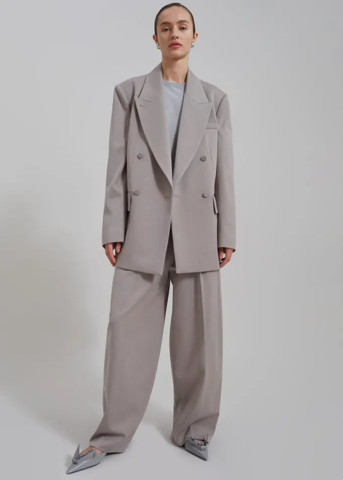 Clothing Women The Frankie Shop Adair Double Breasted Blazer 8211 Grey