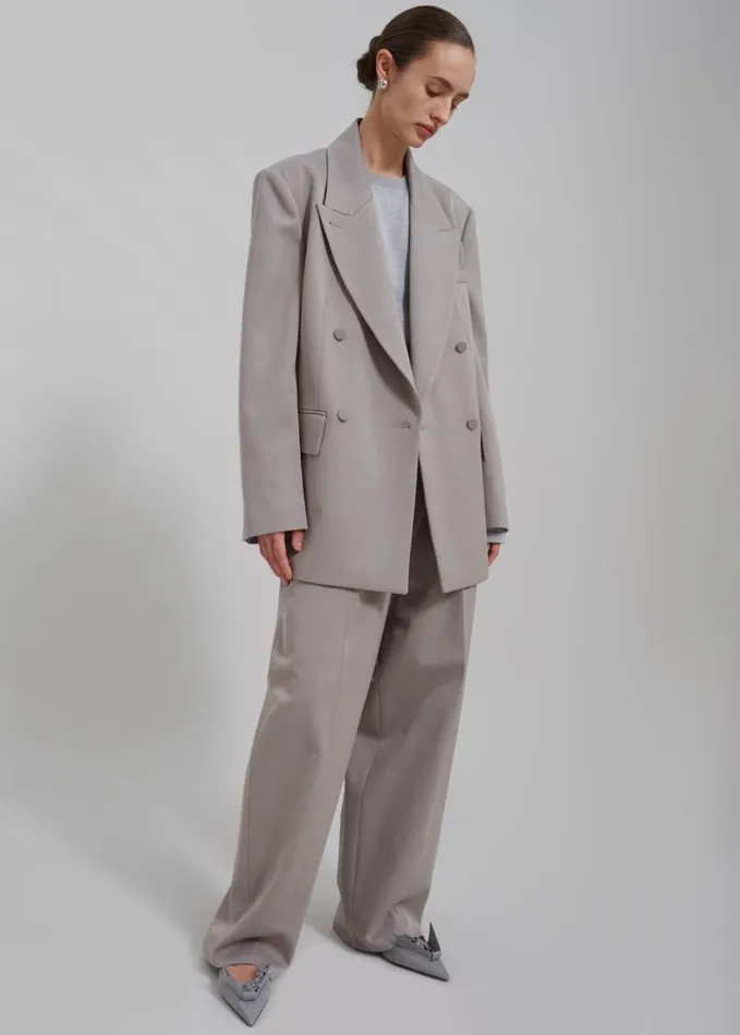 Clothing Women The Frankie Shop Adair Double Breasted Blazer 8211 Grey