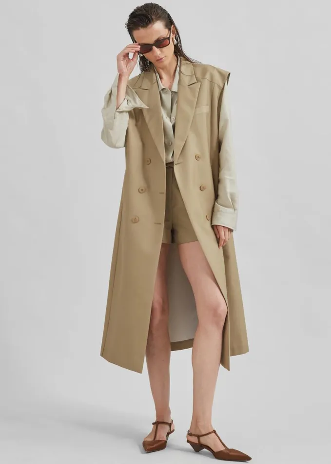 Clothing Women The Frankie Shop Alynn Vest Dress 8211 Khaki