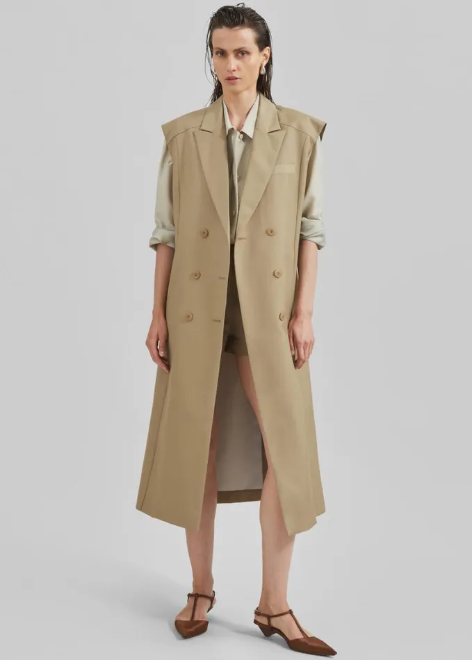 Clothing Women The Frankie Shop Alynn Vest Dress 8211 Khaki