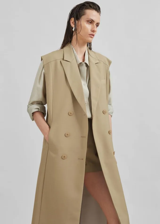 Clothing Women The Frankie Shop Alynn Vest Dress 8211 Khaki