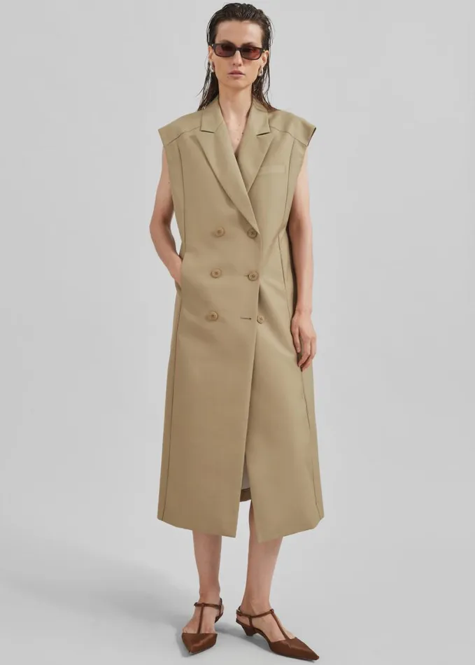 Clothing Women The Frankie Shop Alynn Vest Dress 8211 Khaki
