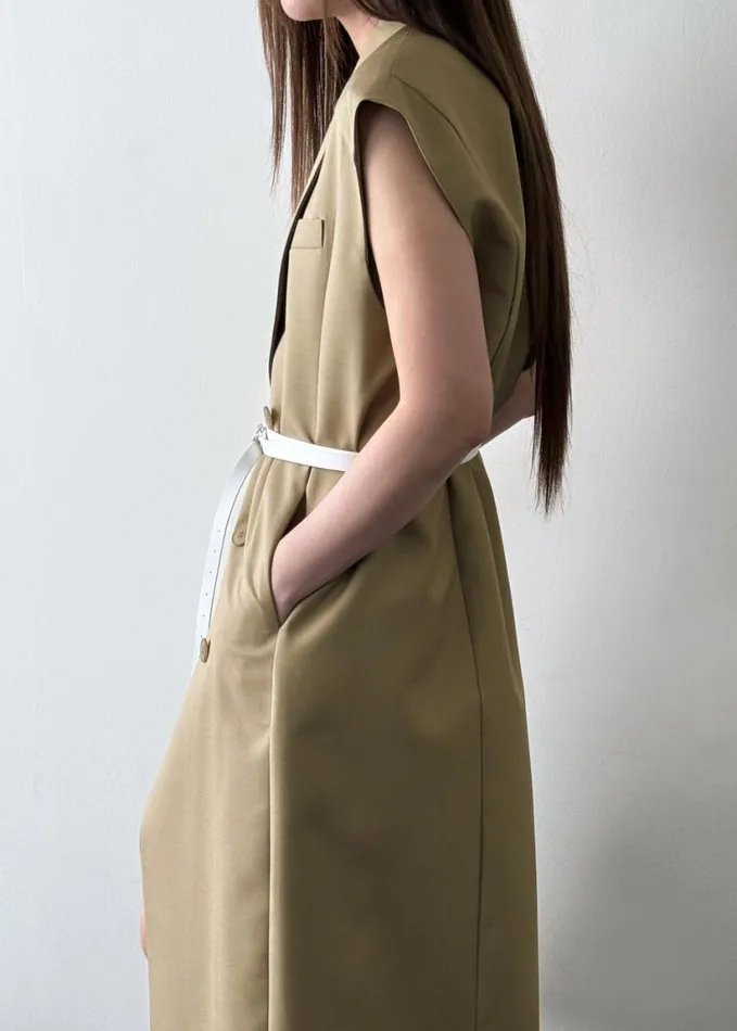 Clothing Women The Frankie Shop Alynn Vest Dress 8211 Khaki