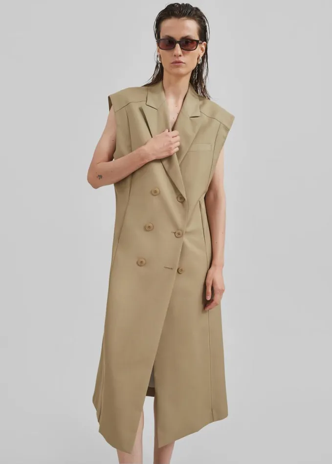 Clothing Women The Frankie Shop Alynn Vest Dress 8211 Khaki