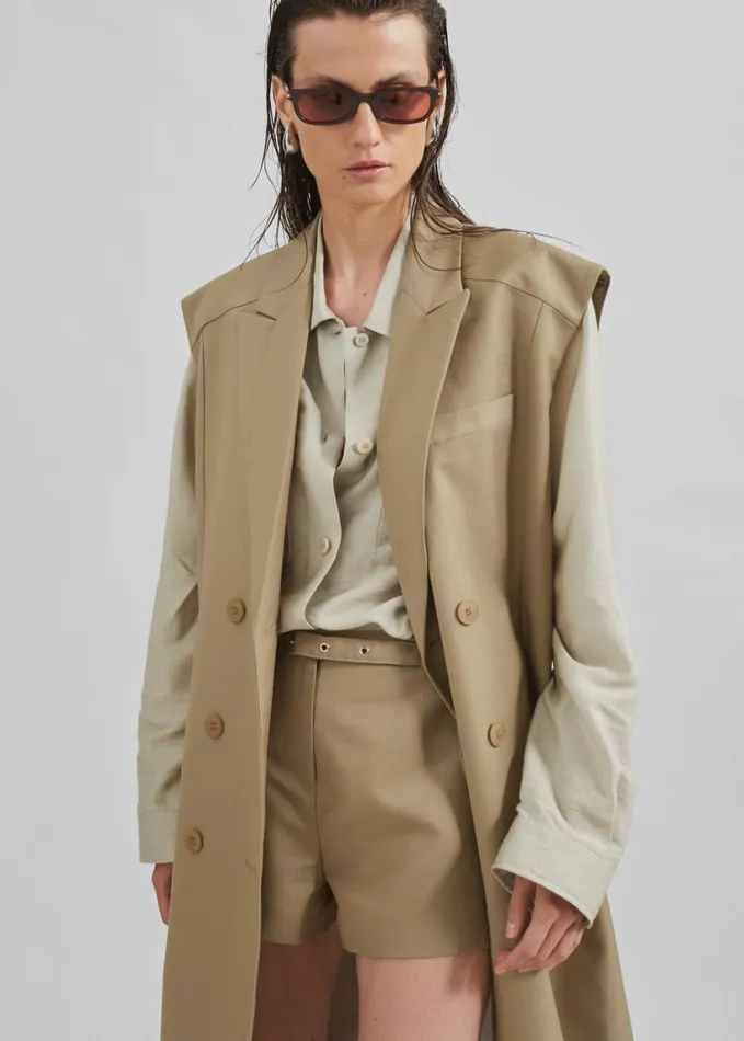 Clothing Women The Frankie Shop Alynn Vest Dress 8211 Khaki