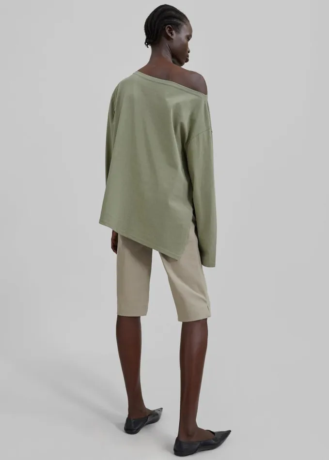 Clothing Women The Frankie Shop Apollo Long Sleeve Tee 8211 Khaki