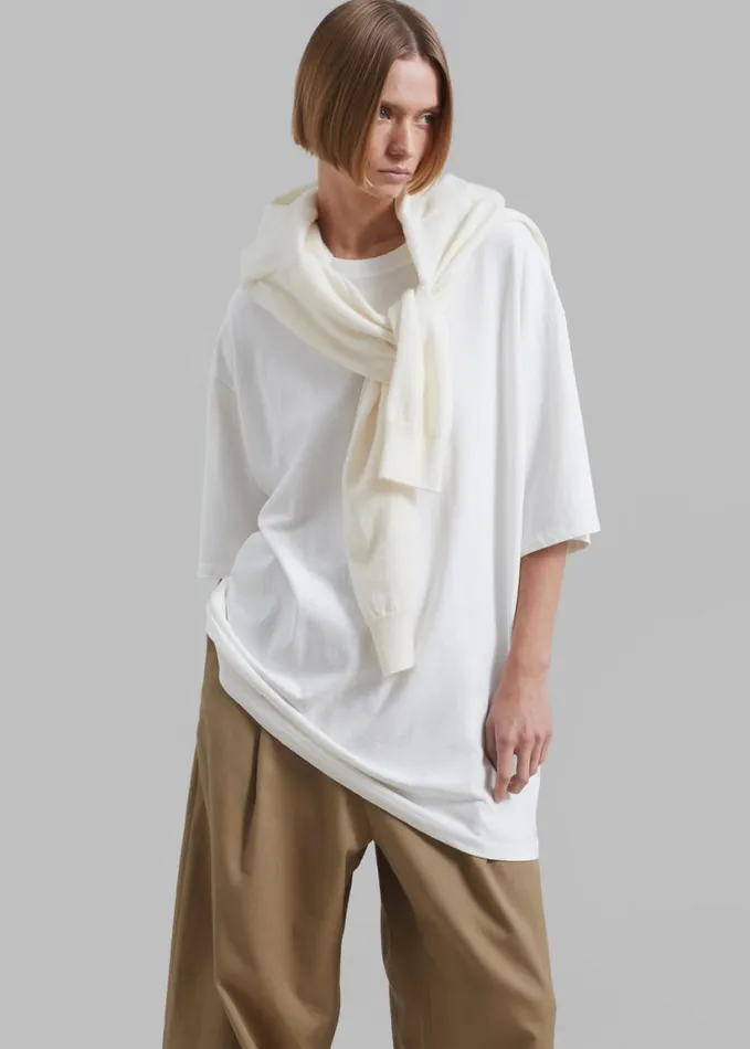 Clothing Women The Frankie Shop Avak Oversized Tee 8211 White