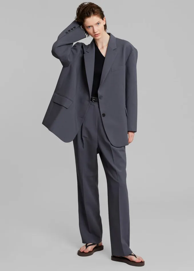 Clothing Women The Frankie Shop Bea Blazer 8211 Charcoal