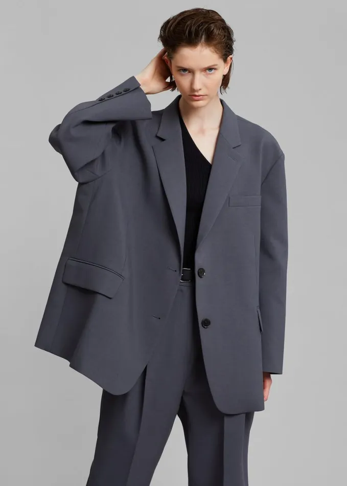 Clothing Women The Frankie Shop Bea Blazer 8211 Charcoal