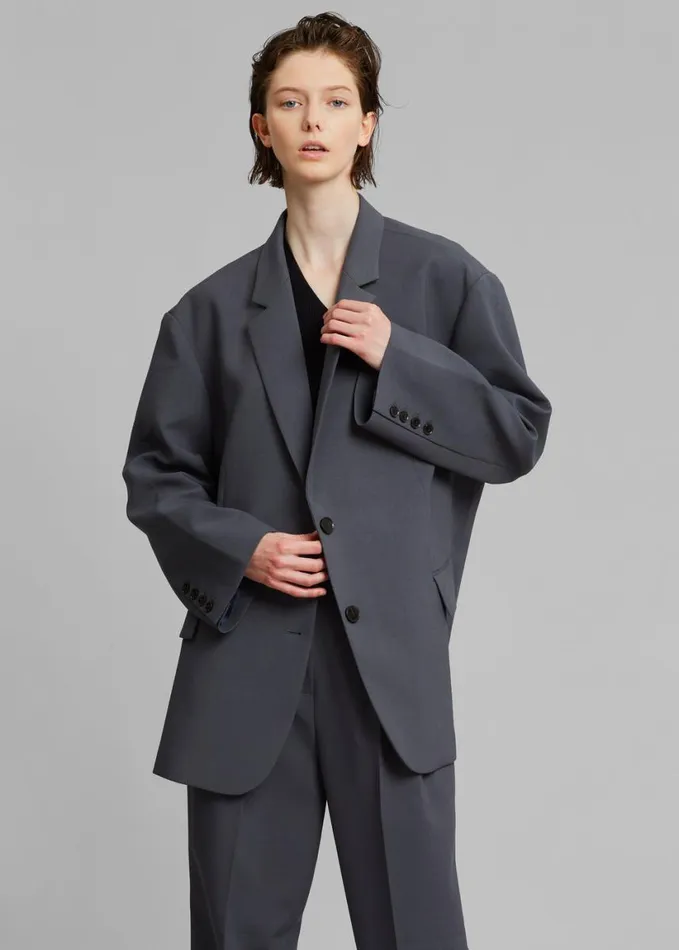 Clothing Women The Frankie Shop Bea Blazer 8211 Charcoal