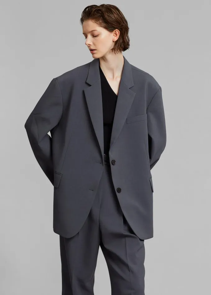 Clothing Women The Frankie Shop Bea Blazer 8211 Charcoal