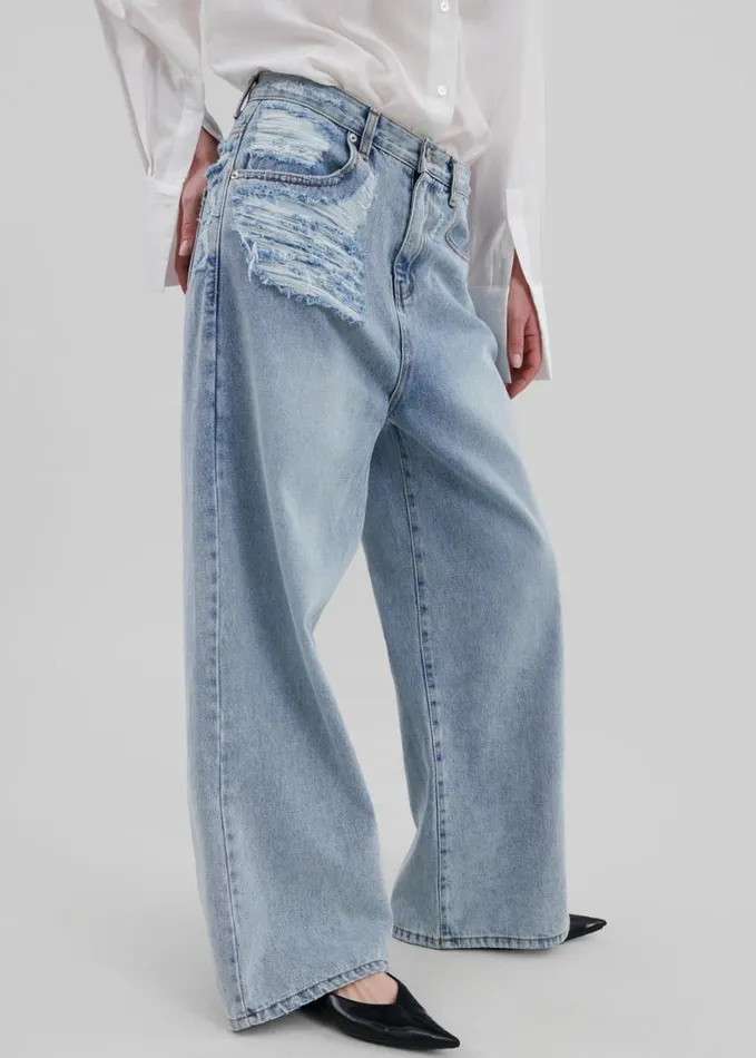 Clothing Women The Frankie Shop Ceres Ripped Jeans 8211 Worn Wash