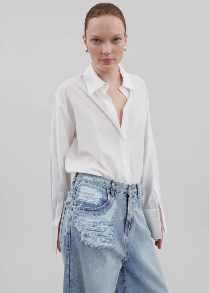 Clothing Women The Frankie Shop Ceres Ripped Jeans 8211 Worn Wash