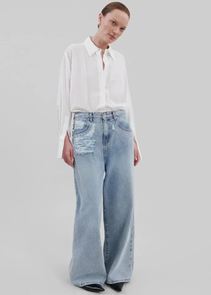 Clothing Women The Frankie Shop Ceres Ripped Jeans 8211 Worn Wash