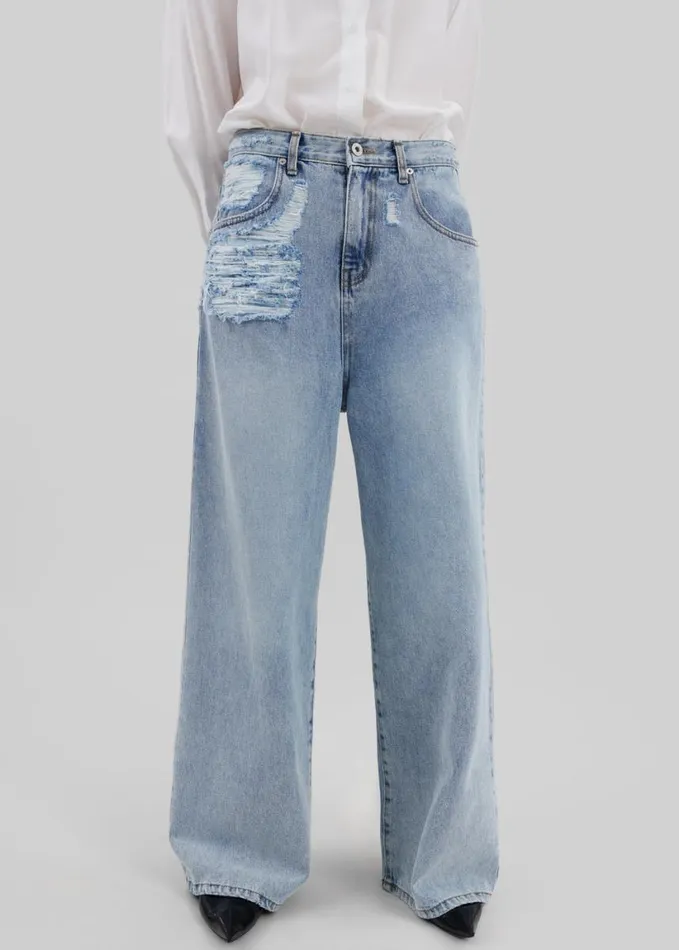Clothing Women The Frankie Shop Ceres Ripped Jeans 8211 Worn Wash