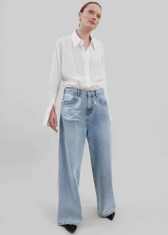 Clothing Women The Frankie Shop Ceres Ripped Jeans 8211 Worn Wash