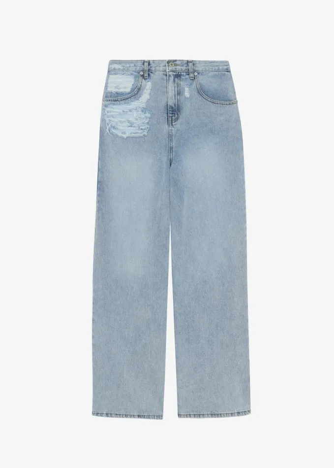 Clothing Women The Frankie Shop Ceres Ripped Jeans 8211 Worn Wash