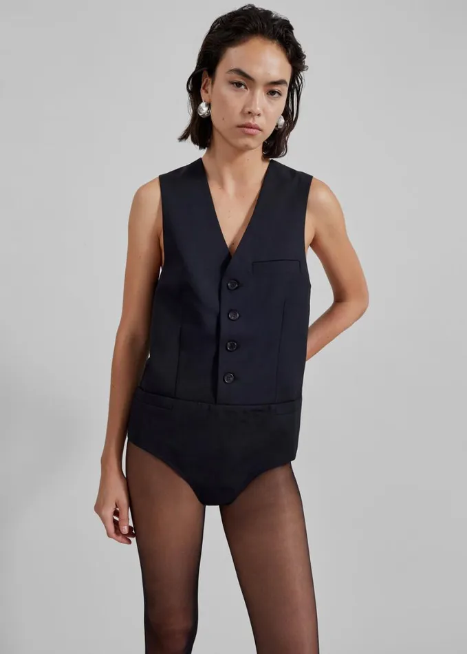 Clothing Women The Frankie Shop Coperni Bodysuit 8211 Black