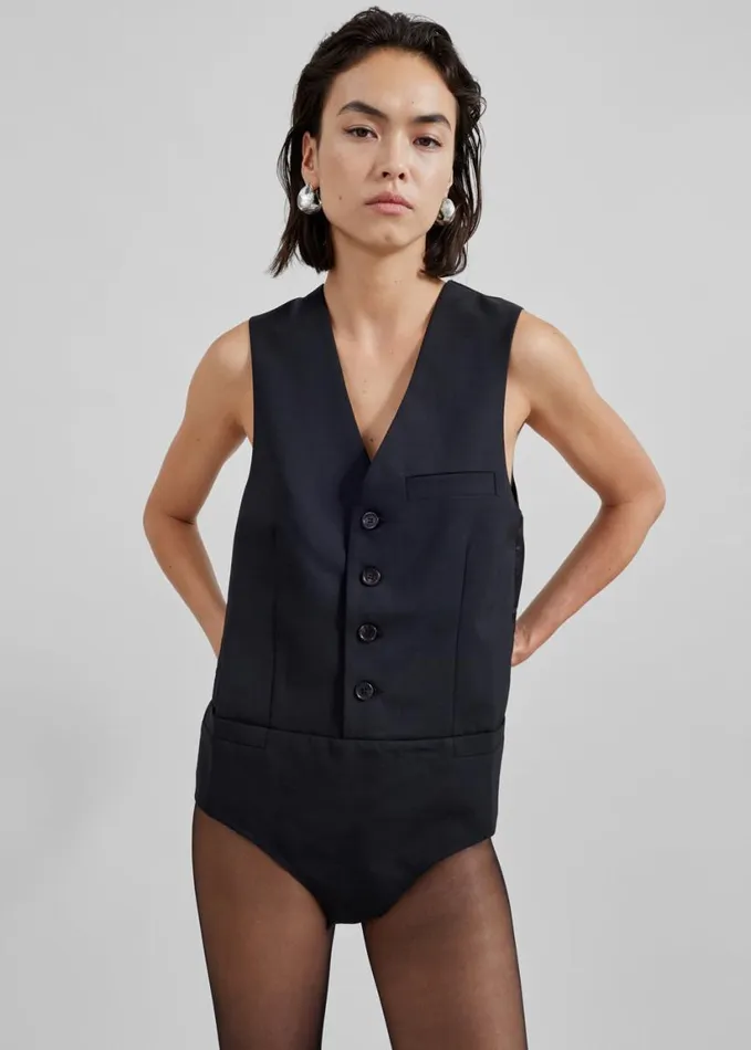 Clothing Women The Frankie Shop Coperni Bodysuit 8211 Black