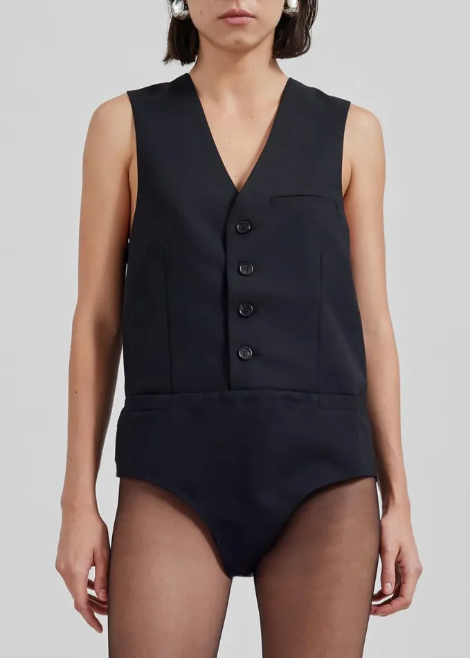 Clothing Women The Frankie Shop Coperni Bodysuit 8211 Black