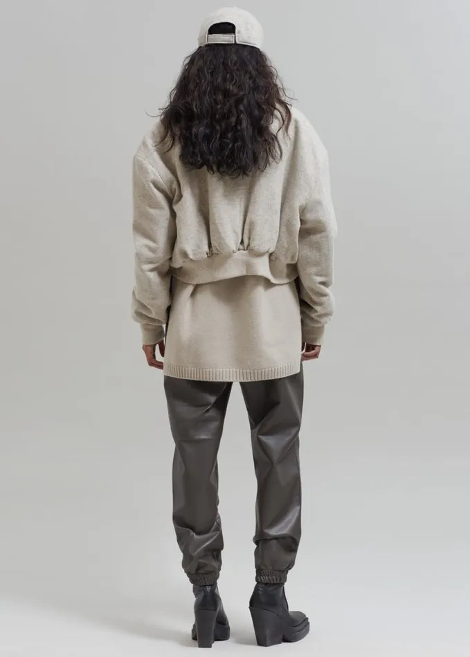 Clothing Women The Frankie Shop Debbie Wool Bomber 8211 Taupe Melange