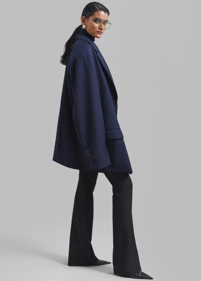 Clothing Women The Frankie Shop Dee Maxi Oversized Blazer 8211 Navy