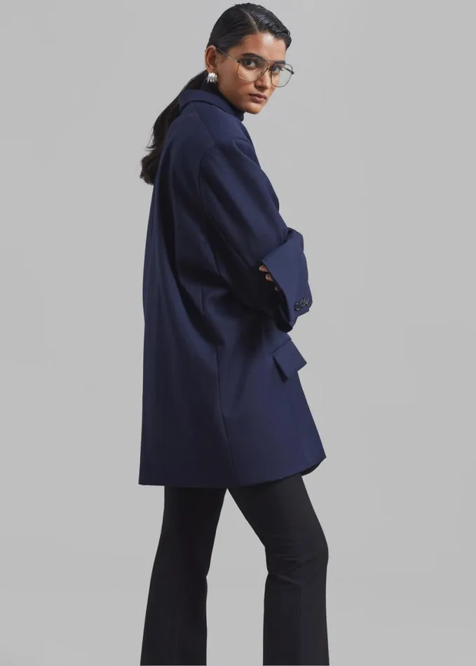 Clothing Women The Frankie Shop Dee Maxi Oversized Blazer 8211 Navy