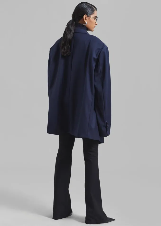 Clothing Women The Frankie Shop Dee Maxi Oversized Blazer 8211 Navy