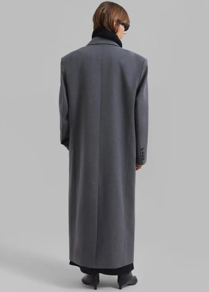 Clothing Women The Frankie Shop Delphina Long Coat 8211 Grey