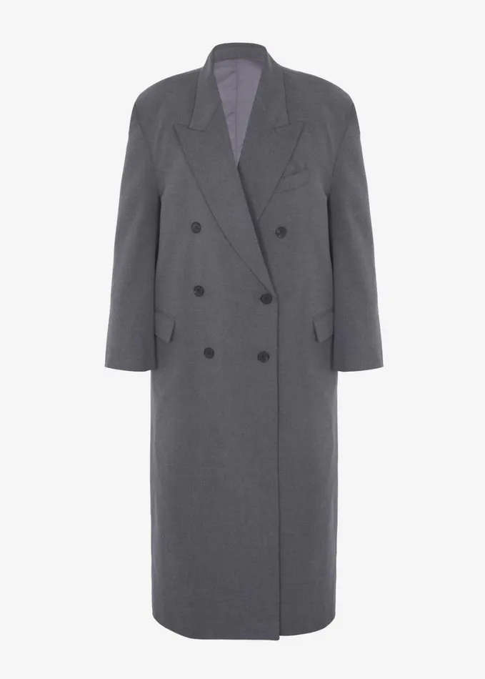 Clothing Women The Frankie Shop Delphina Long Coat 8211 Grey
