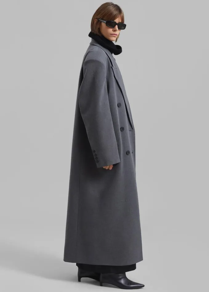 Clothing Women The Frankie Shop Delphina Long Coat 8211 Grey