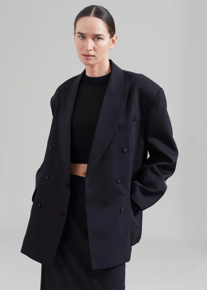 Clothing Women The Frankie Shop Demi Blazer 8211 Black