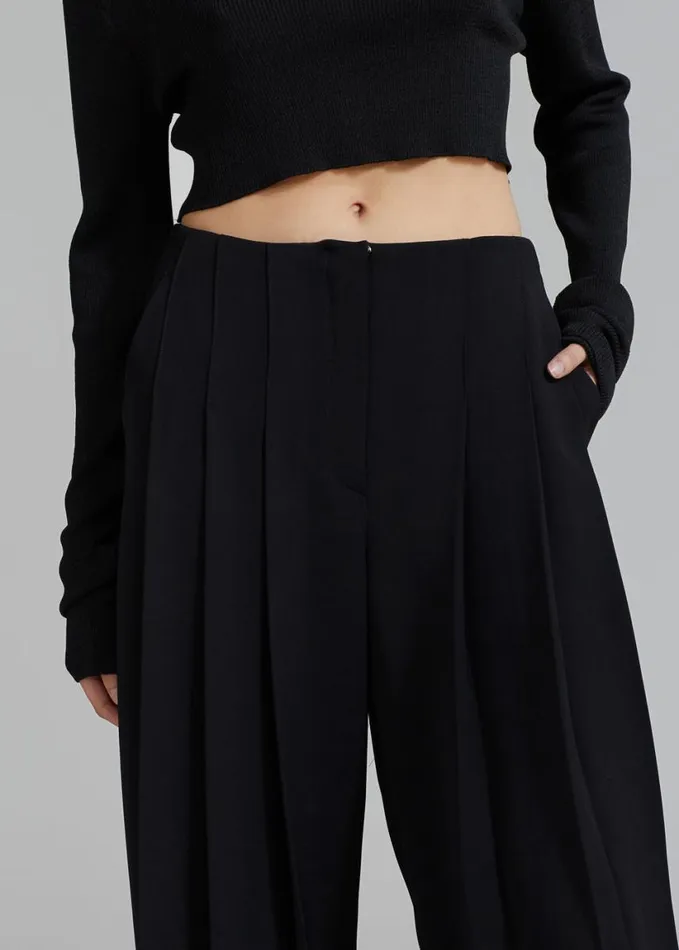 Clothing Women The Frankie Shop Dillon Pleated Pants 8211 Black