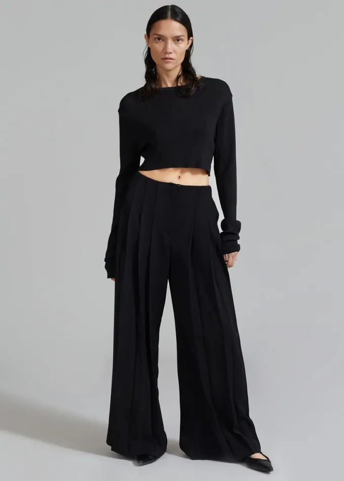Clothing Women The Frankie Shop Dillon Pleated Pants 8211 Black