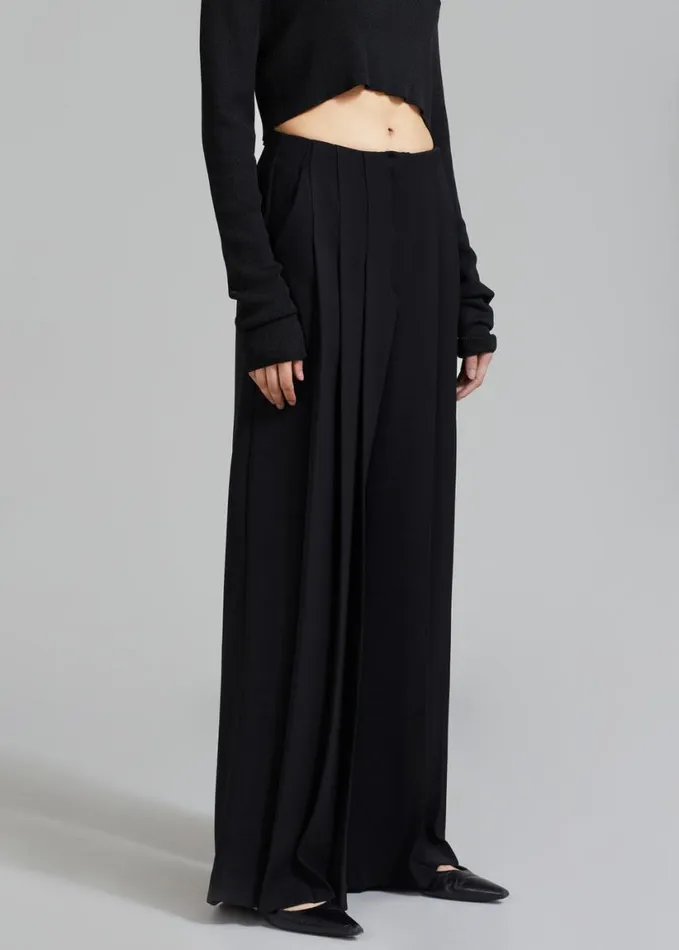 Clothing Women The Frankie Shop Dillon Pleated Pants 8211 Black