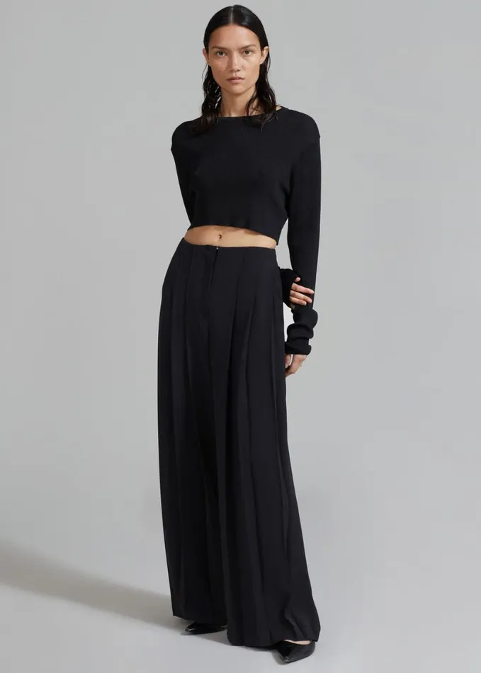 Clothing Women The Frankie Shop Dillon Pleated Pants 8211 Black
