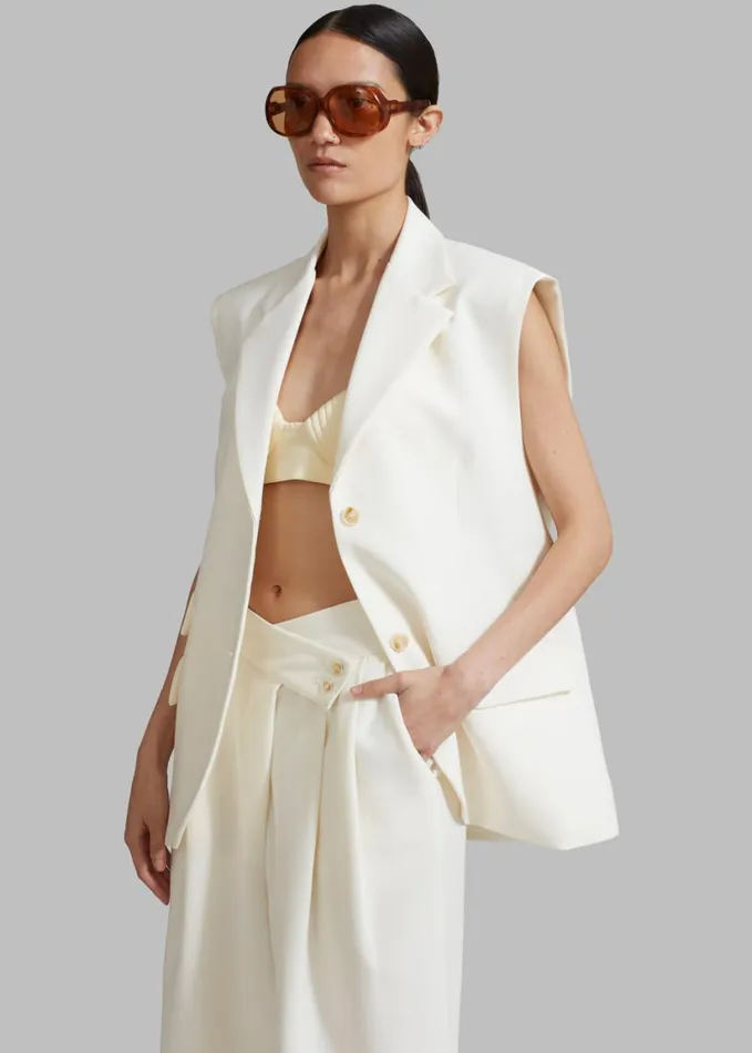 Clothing Women The Frankie Shop Eloise Vest 8211 Cream