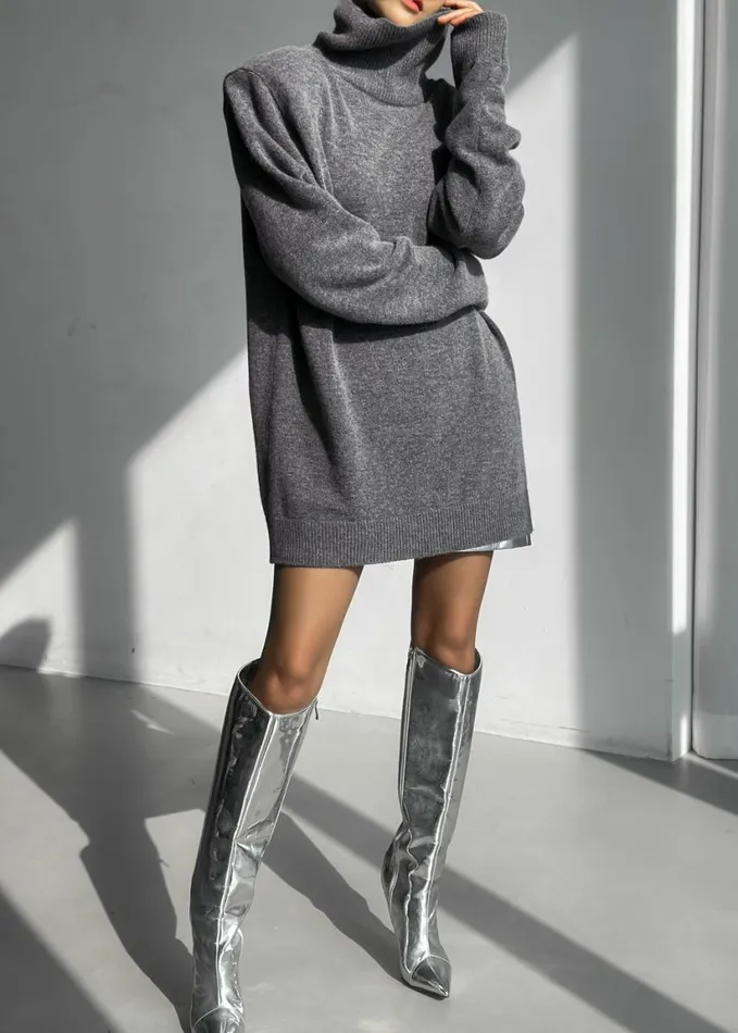 Clothing Women The Frankie Shop Emilia Mini Padded Sweater Dress 8211 Grey