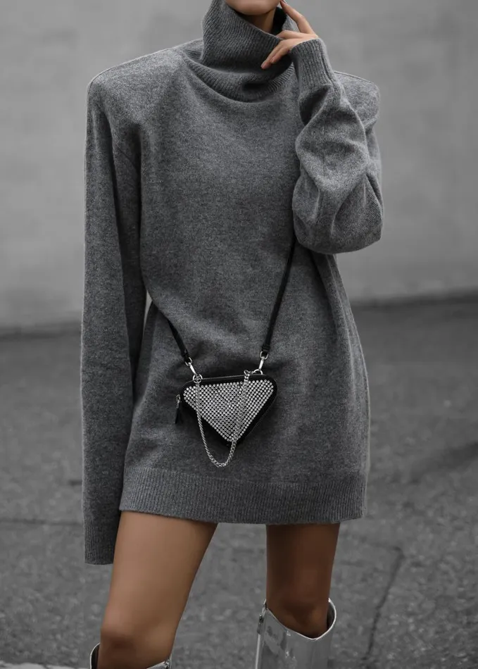 Clothing Women The Frankie Shop Emilia Mini Padded Sweater Dress 8211 Grey